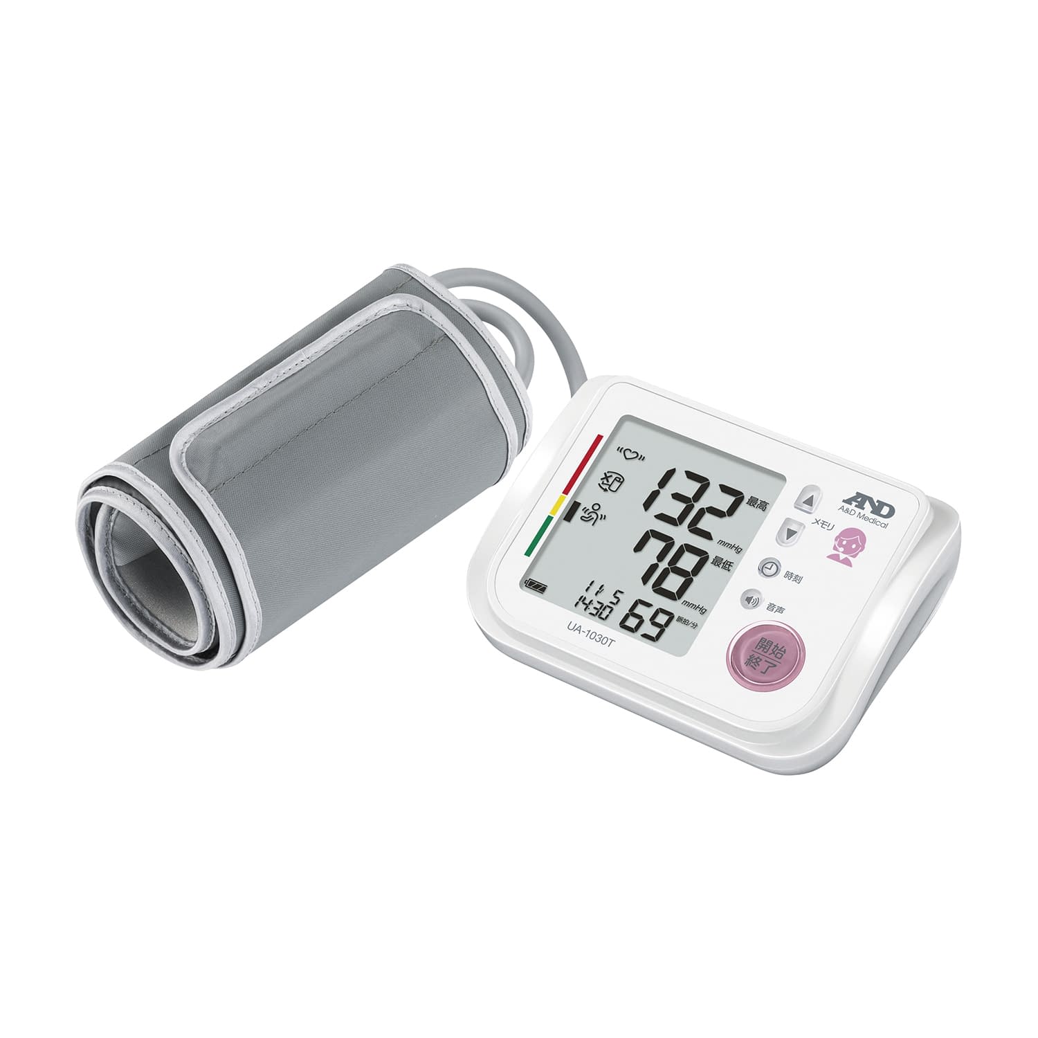 (24-2705-00)デジタル血圧計（上腕式） UA-1030TG-JCAC ﾃﾞｼﾞﾀﾙｹﾂｱﾂｹｲｼﾞｮｳﾜﾝｼｷ(エー・アンド・デイ)【1台単位】【2019年カタログ商品】