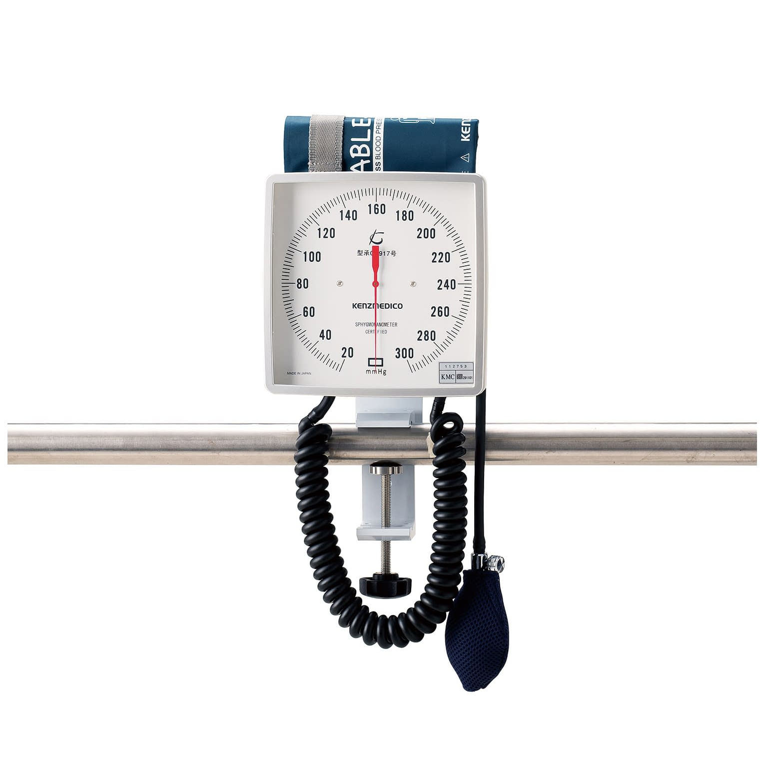 (24-3264-00)大型アネロイド血圧計（クランプ型） NO.541(ﾎﾜｲﾄ)Wｶﾌ ｵｵｶﾞﾀｱﾈﾛｲﾄﾞｹﾂｱﾂｹｲ(ケンツメディコ)【1台単位】【2019年カタログ商品】