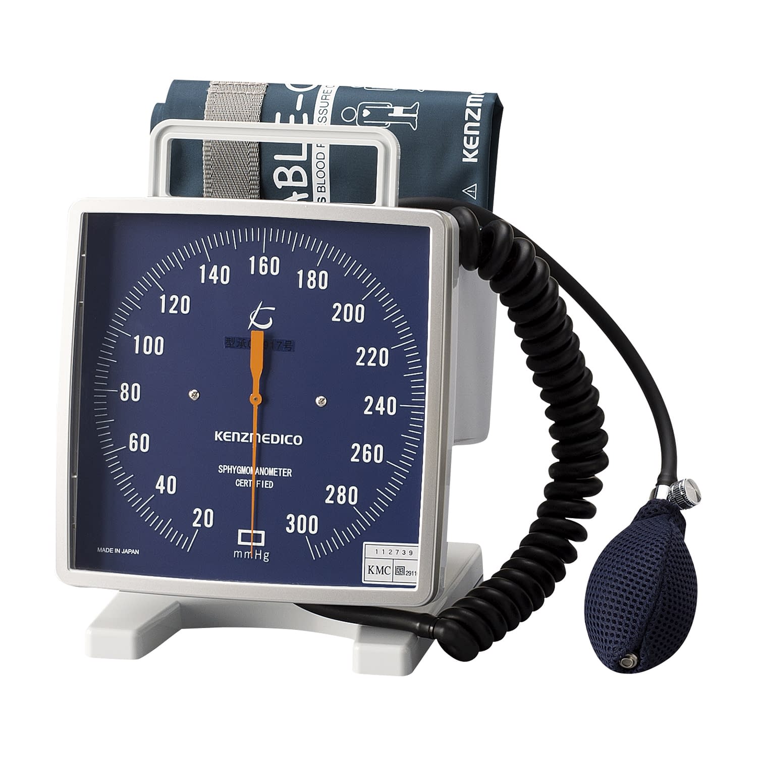 (24-3263-01)大型アネロイド血圧計（卓上型）Ｗカフ NO.543(ﾌﾞﾙｰ)Wｶﾌ ｵｵｶﾞﾀｱﾈﾛｲﾄﾞｹﾂｱﾂｹｲ(ケンツメディコ)【1台単位】【2019年カタログ商品】