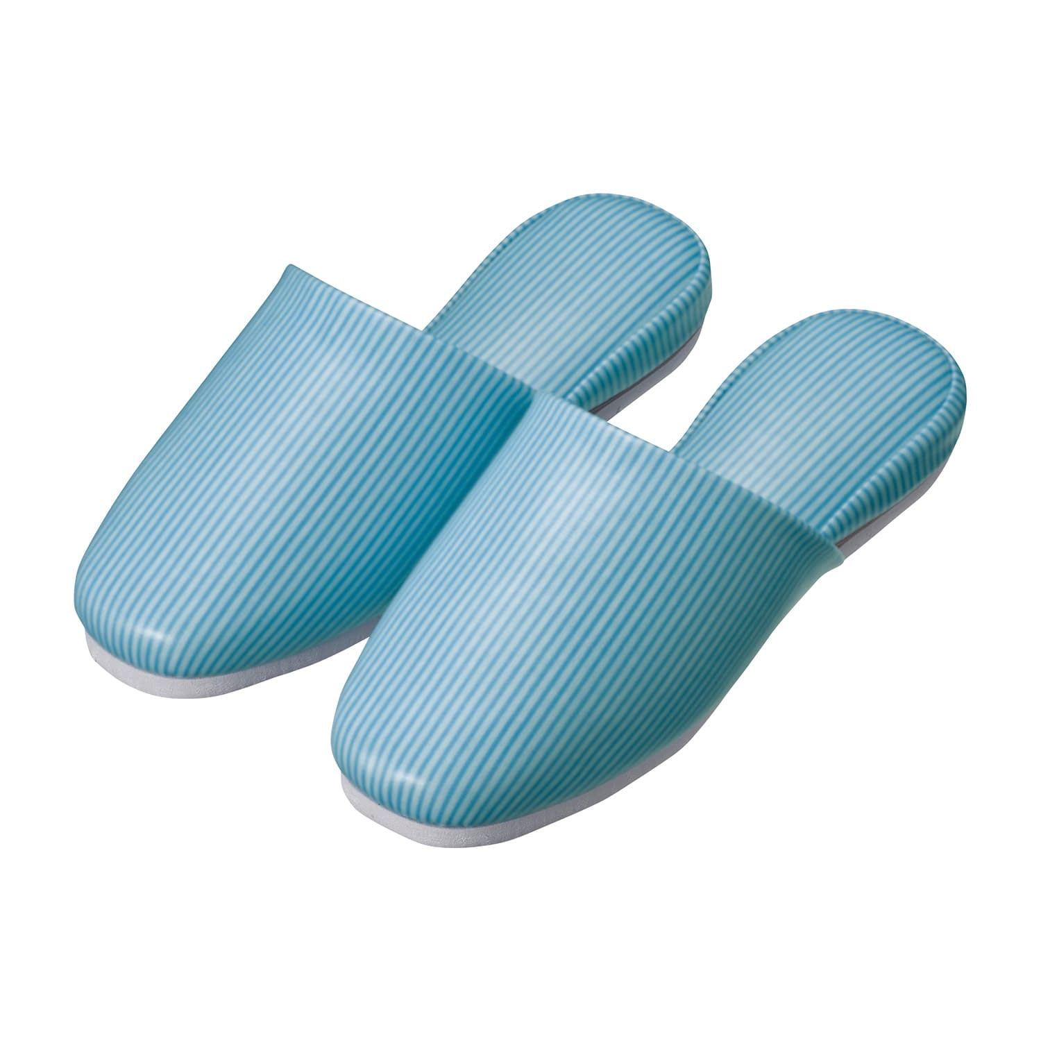 スリッパ(ストライプ)大人用 大人用 24-3026-0004 ブルー 日紅商事 NA1001(20ソクイリ)