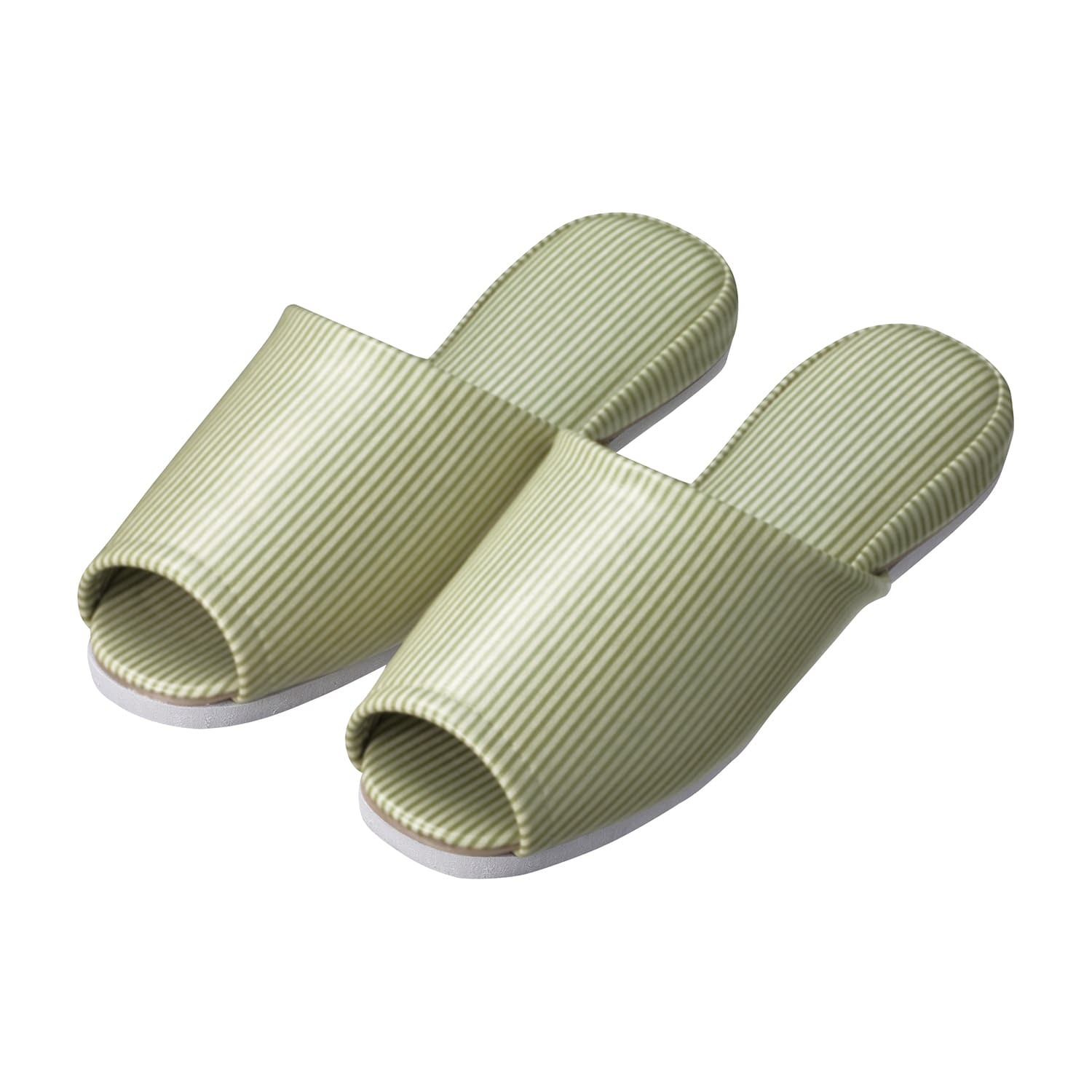 スリッパ(ストライプ・前開き)大人用 大人用 24-3591-0001 ライム 日紅商事 NB5001(20ソクイリ)