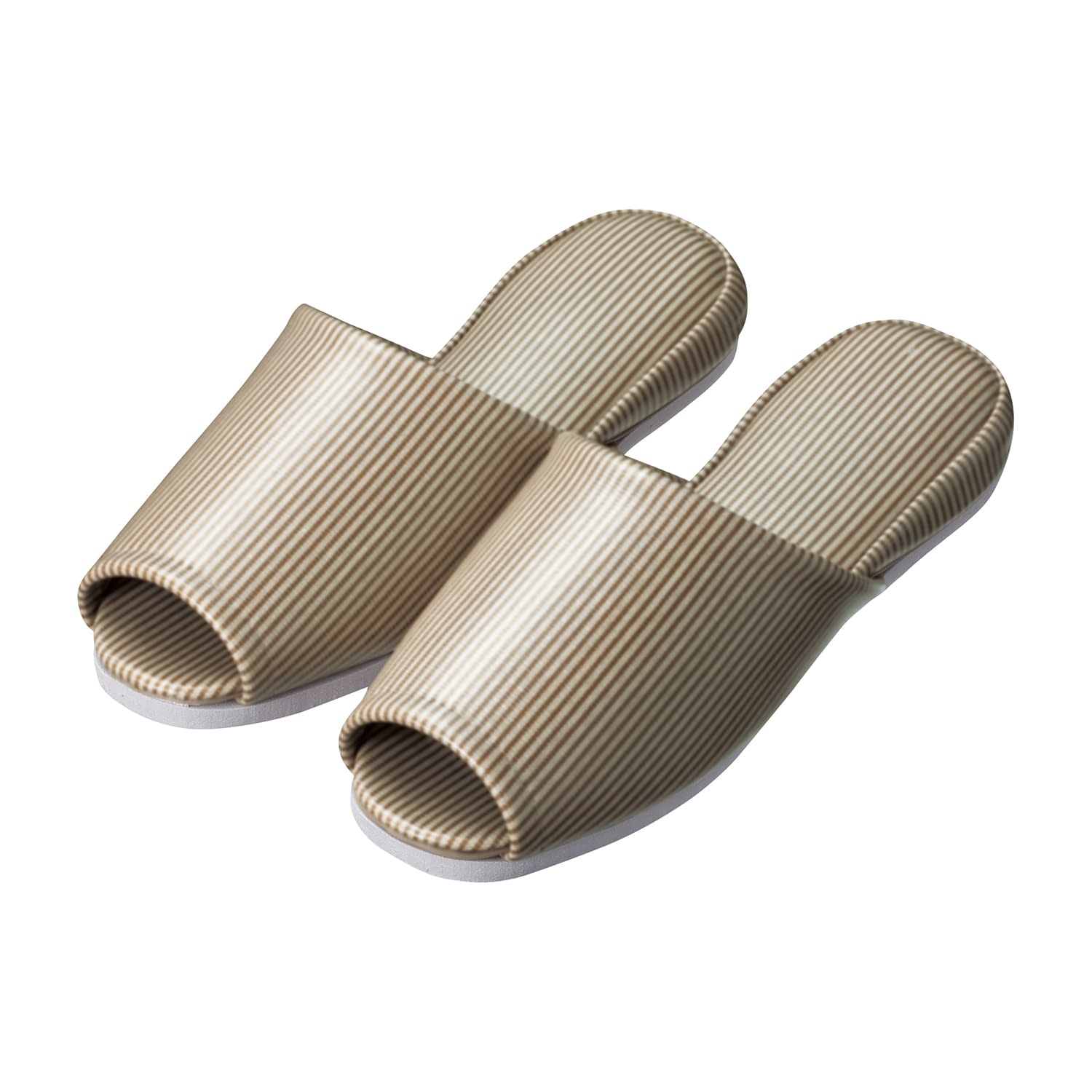 スリッパ(ストライプ・前開き)大人用 大人用 24-3591-0002 ブラウン 日紅商事 NB5001(20ソクイリ)