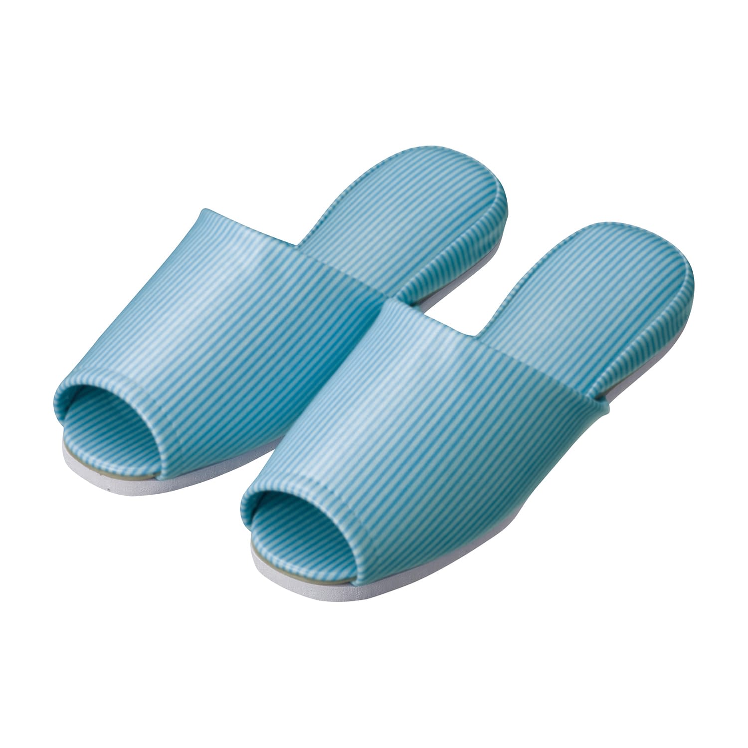 スリッパ(ストライプ・前開き)大人用 大人用 24-3591-0004 ブルー 日紅商事 NB5001(20ソクイリ)