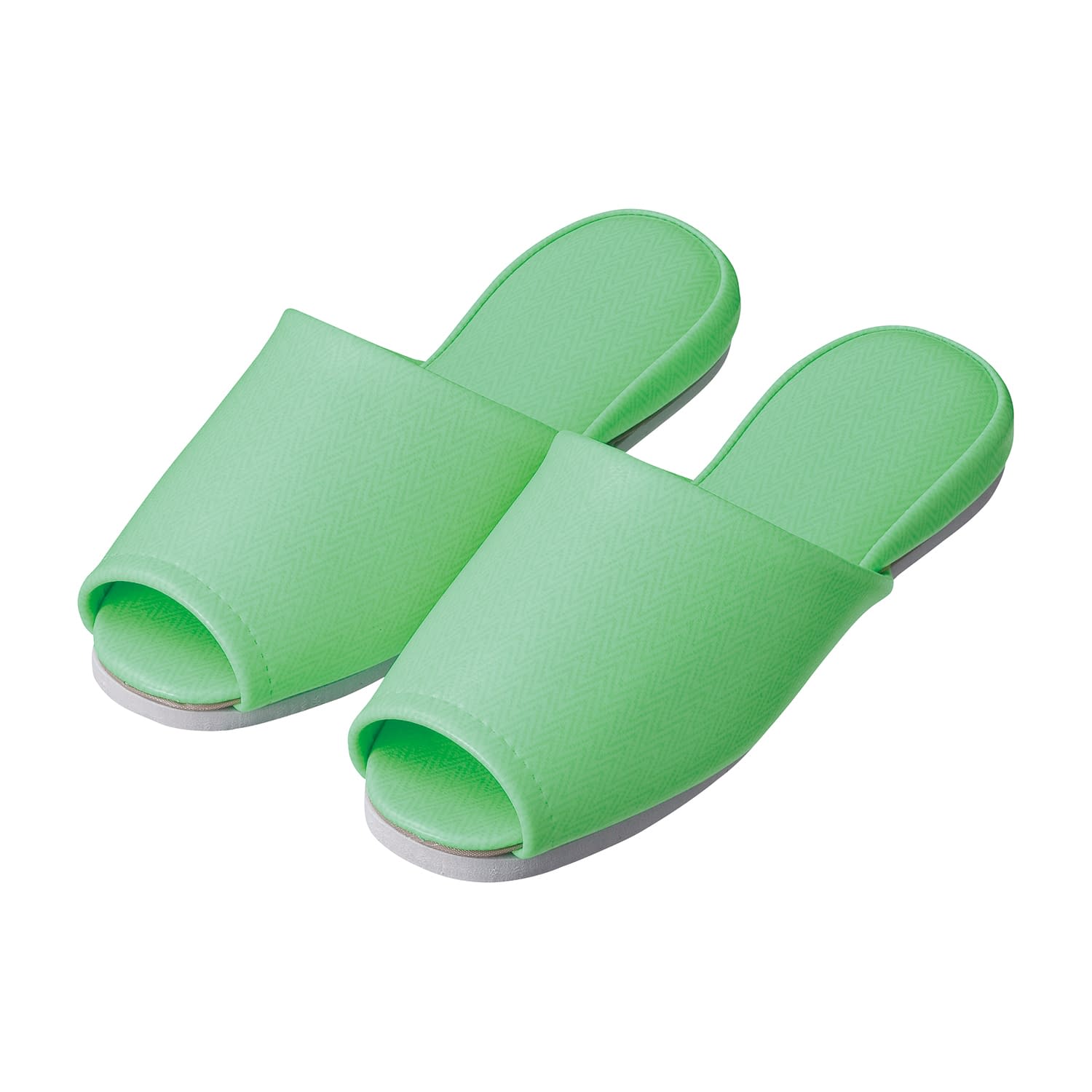 スリッパ(ヘリンボン・前開き)大人用 大人用 24-3591-0303 グリーン 日紅商事 NB5003(20ソクイリ)