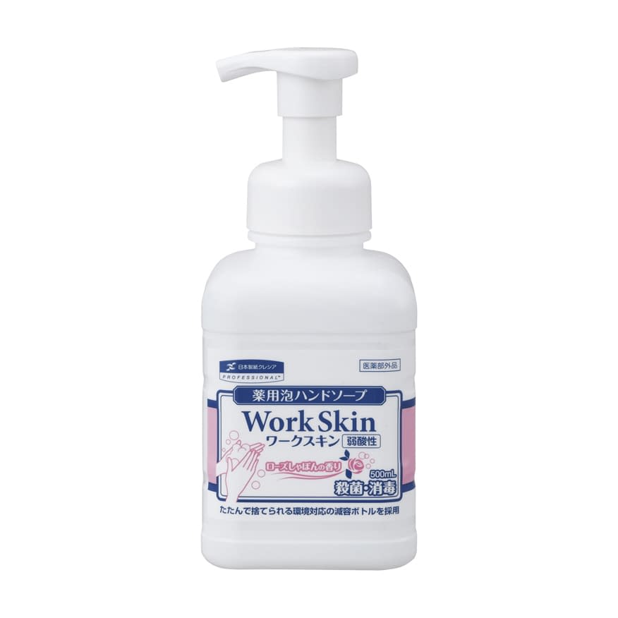 ワークスキン 薬用泡ハンドソープ 24-3108-00 ワークスキン 05522(500ML)ローズシャボ