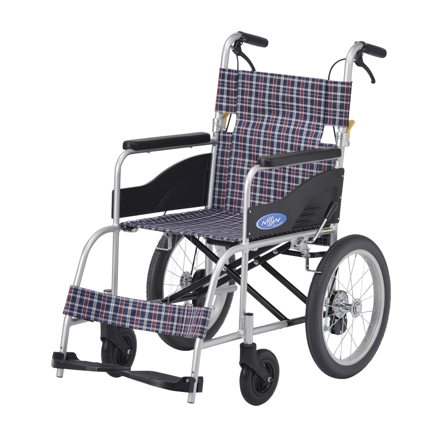 車いす(介助・アルミ)背折れ 介助用・背折れ 24-3071-02 日進医療器 NEO-2(400MM)