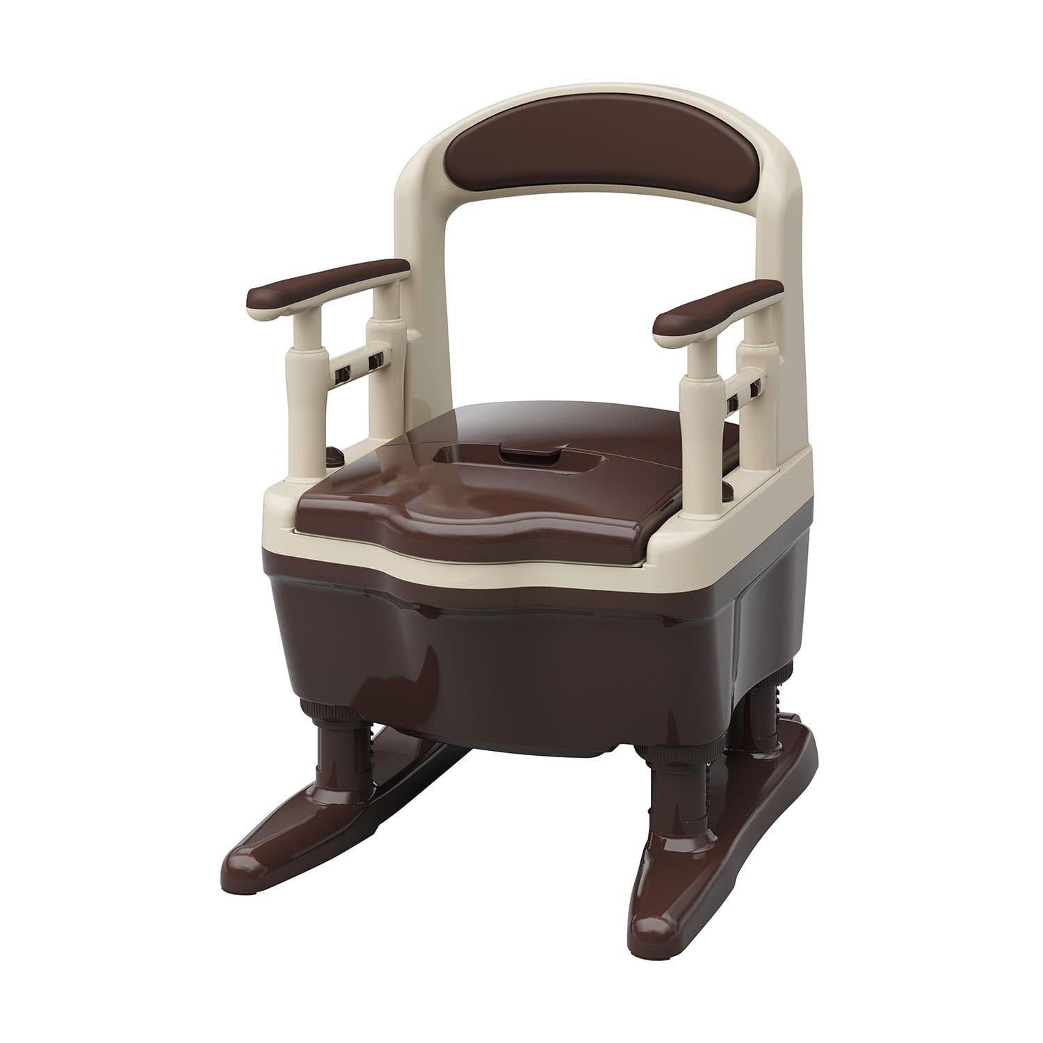 ポータブルトイレジャスピタ(ブラウン 暖房便座 24-3144-02 アロン化成 533-902(ダンボウベンザ)