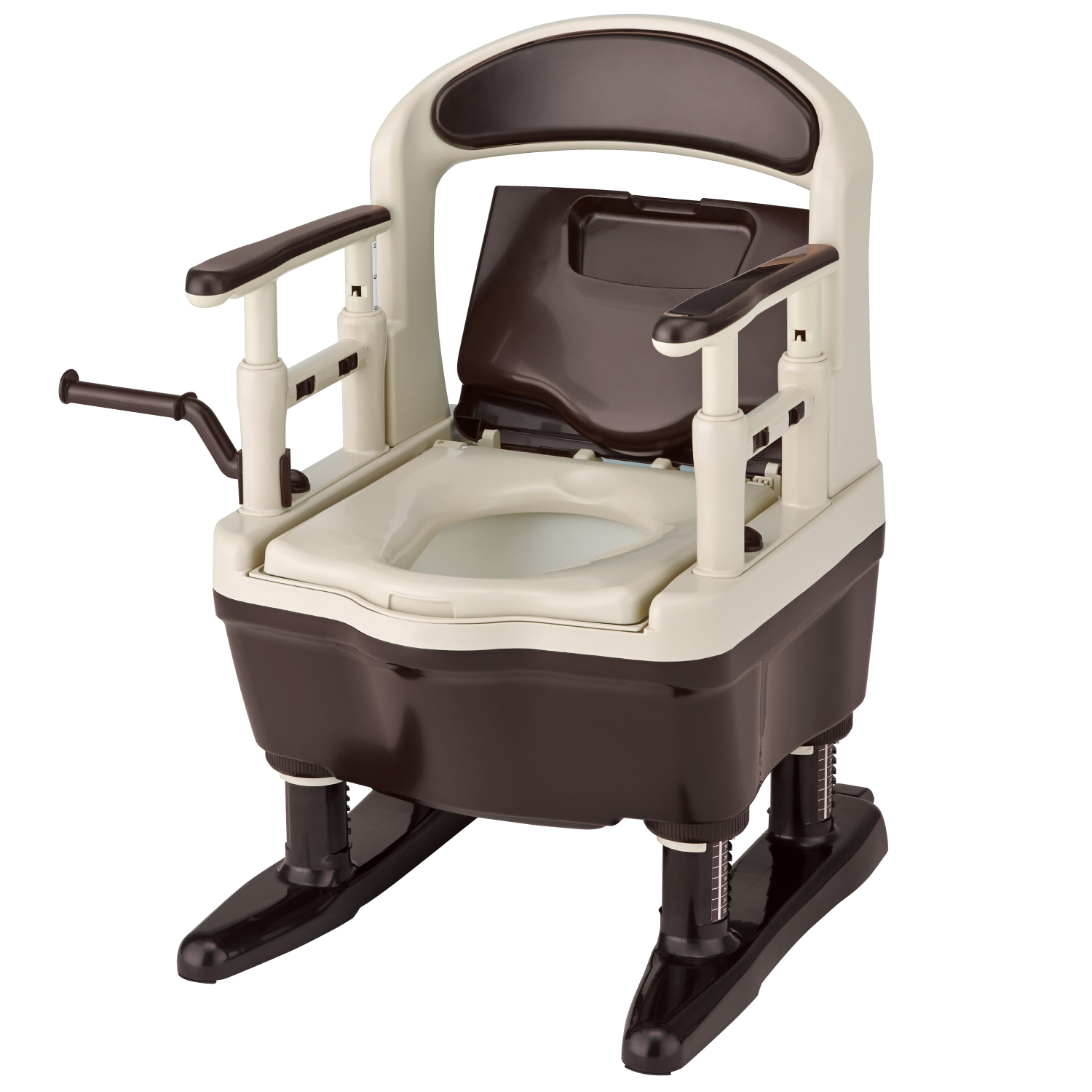 ポータブルトイレジャスピタ(ブラウン 24-8715-00 アロン化成 533-904(ソフト・カイテキ)