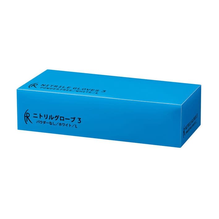 ニトリルグローブ3(ホワイト) 24-3469-03 ファーストレイト FR-5558(L)200マイイリ