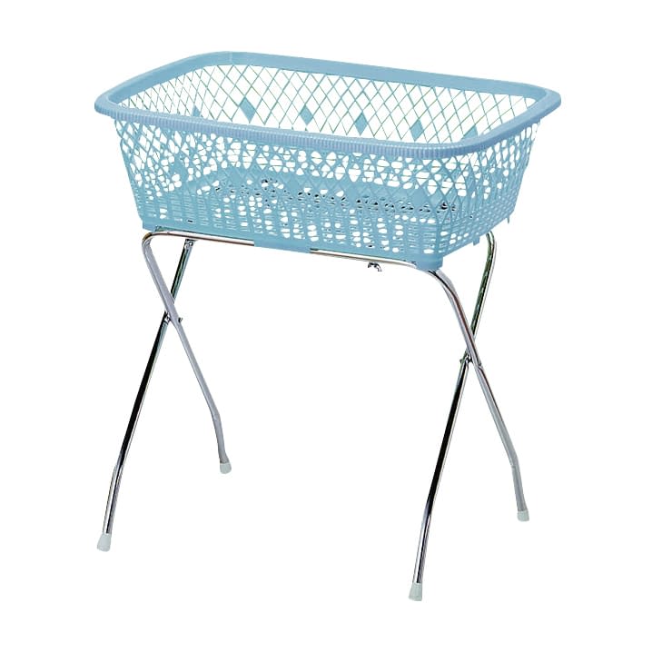 脱衣カゴ ゴム足付 23-5289-0002 ブルー 大信工業 DP-10(ゴムアシツキ)