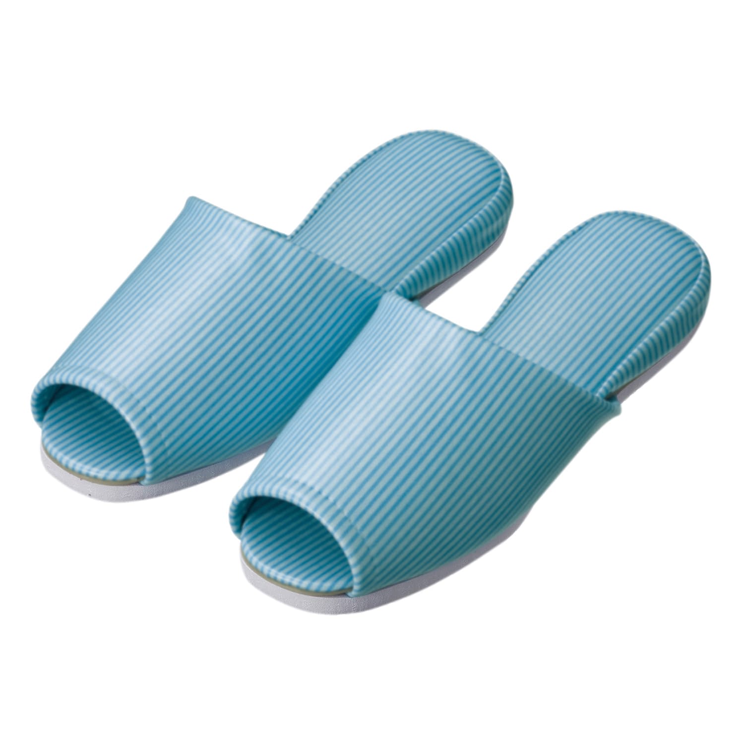 スリッパ(ストライプ・前開き)子供用 24-3591-0104 ブルー 日紅商事 NB5001(20ソクイリ)