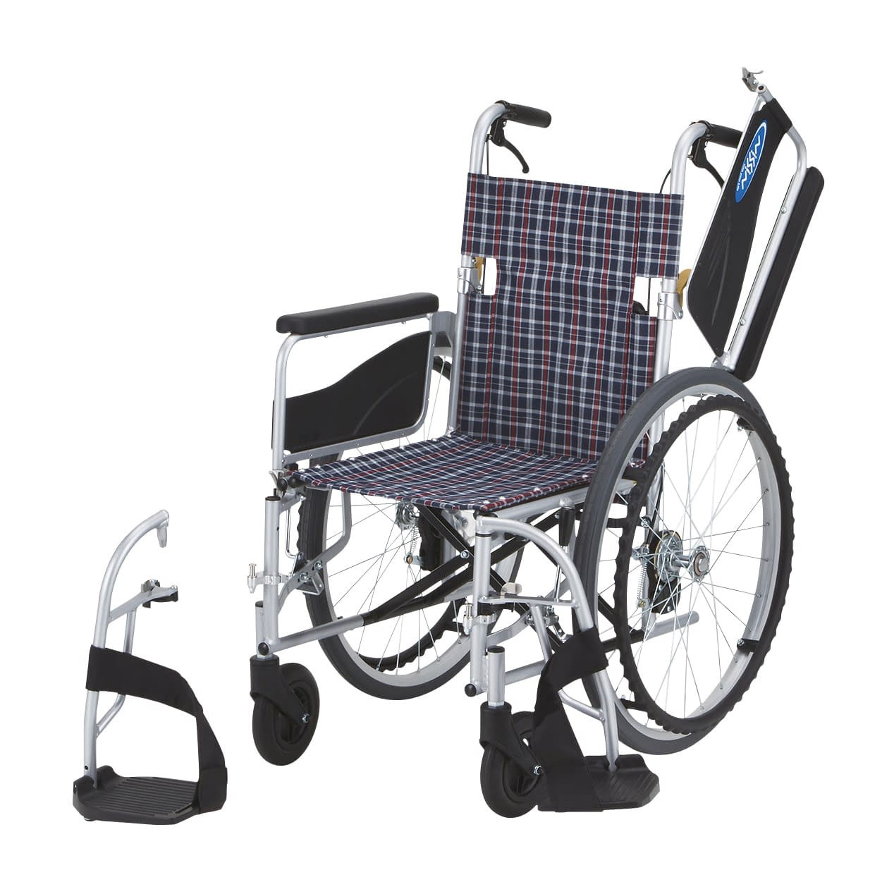 車いす(自走・アルミ)背折れ・多機能 自走用 24-3992-00 日進医療器 NEO-1W(400MM)