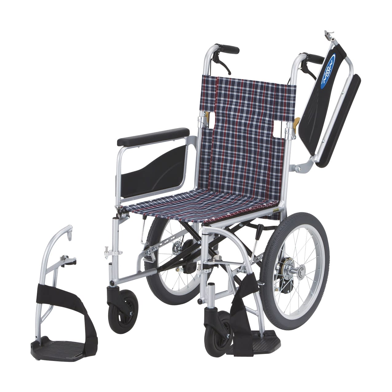 車いす(自走・アルミ)背折れ・多機能 自走用 24-3992-01 日進医療器 NEO-1W(420MM)