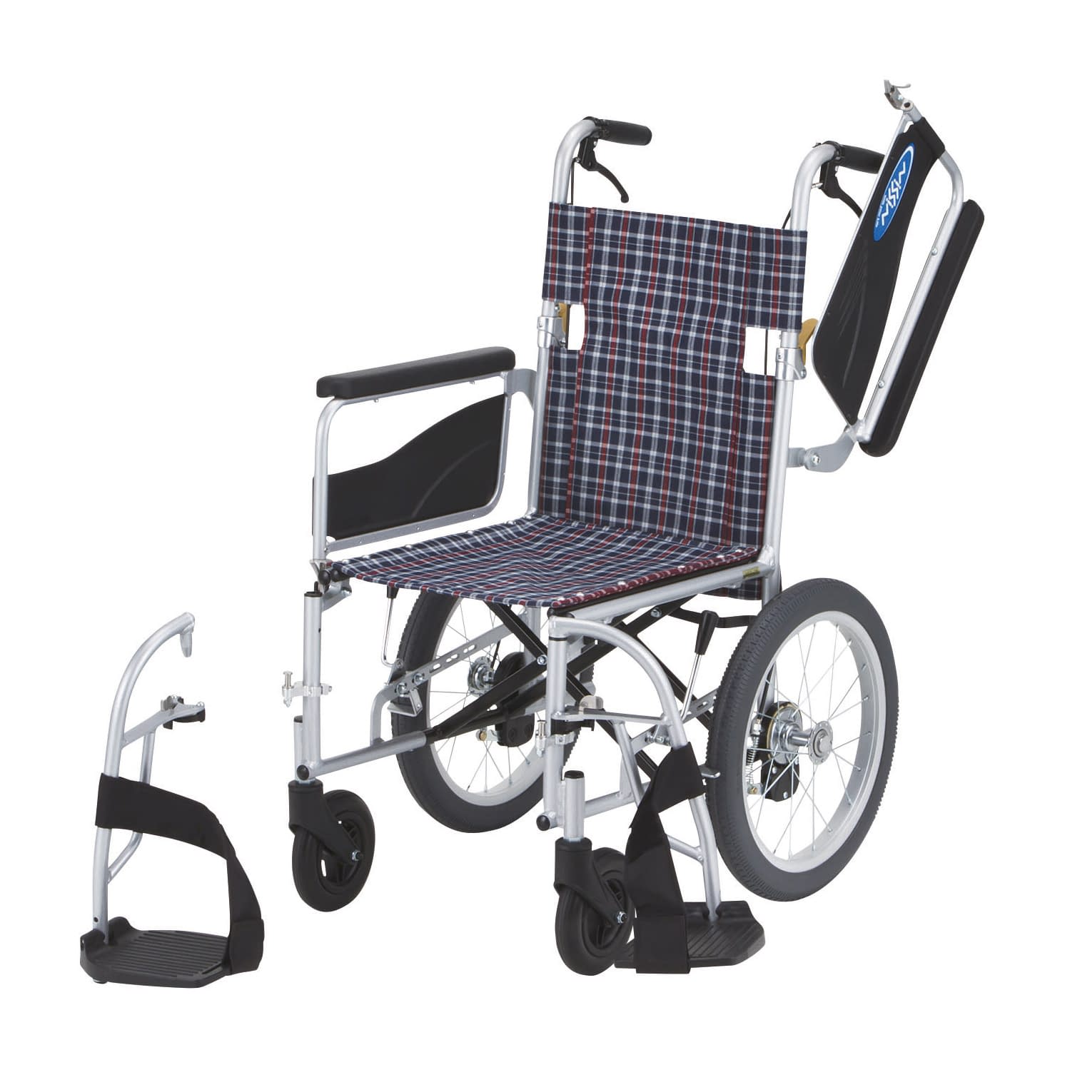 車いす(介助・アルミ)背折れ・多機能 介助用 24-3993-00 日進医療器 NEO-2W(400MM)