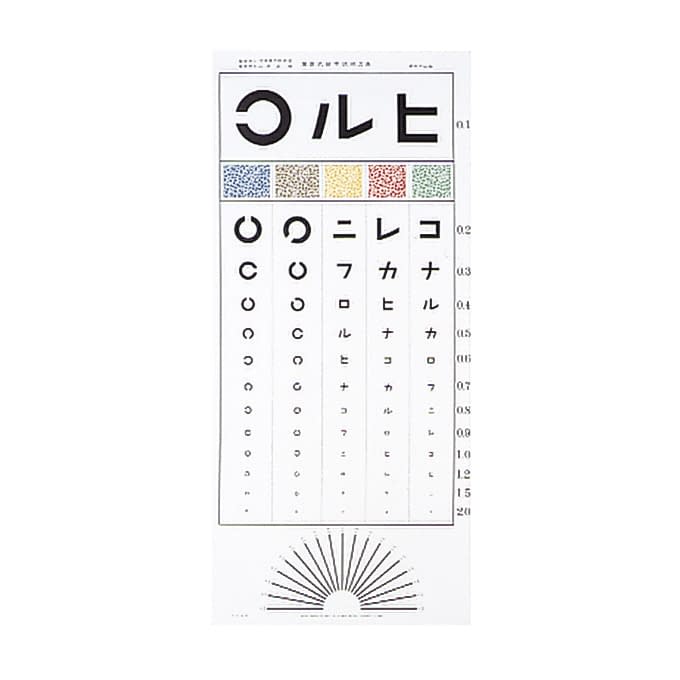 視力表 石原氏カタカナ(5m) 02-3890-00 はんだや HP-1220