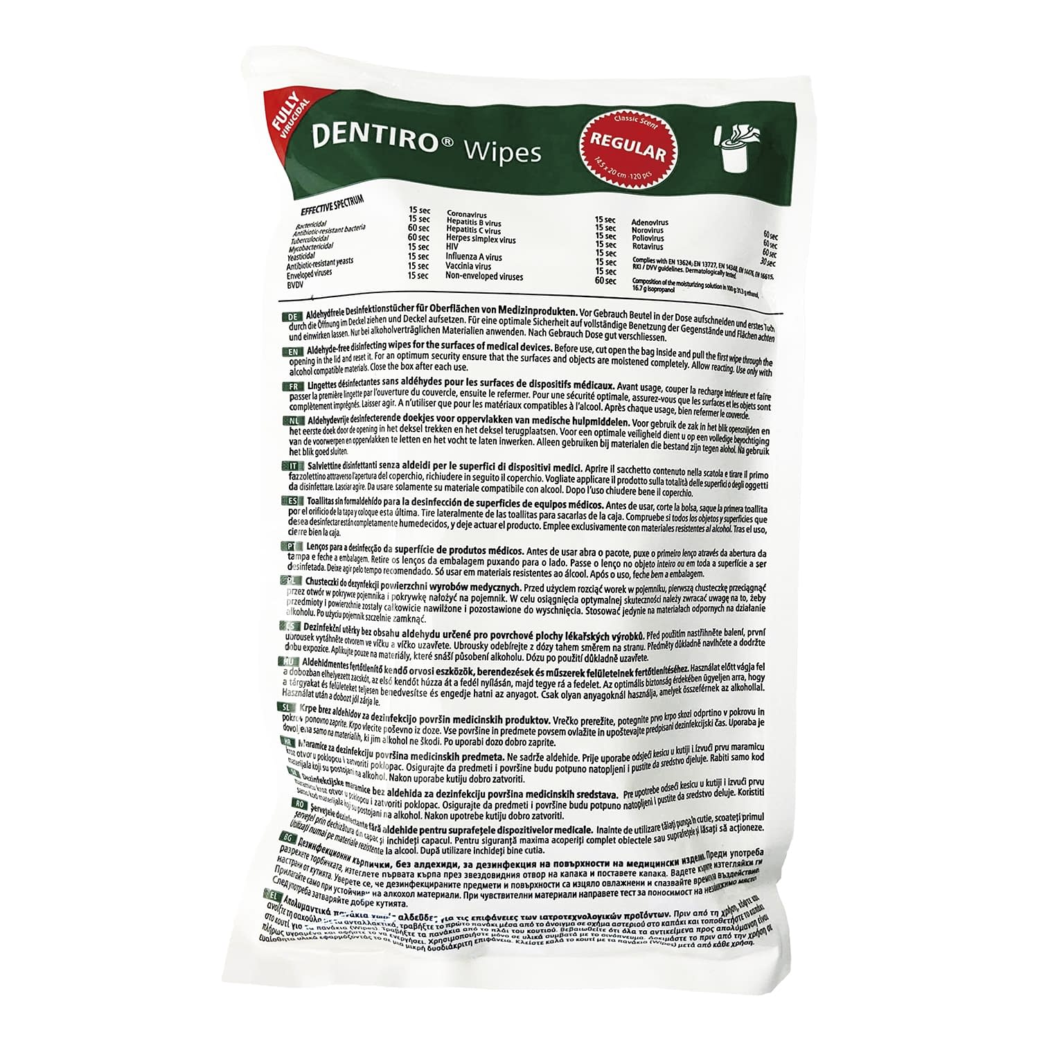 デンティロ ワイプス スタンダード 24-8474-01 Oro Clean Chemie AG クロスタイプ(シロ)120マイイリ