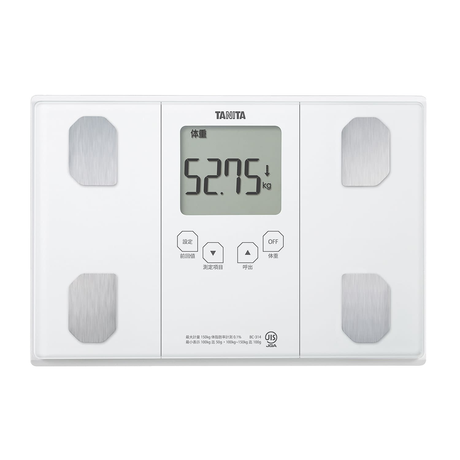 体組成計 体重計 24-9134-00 タニタ BC-314-WH(パールホワイト)