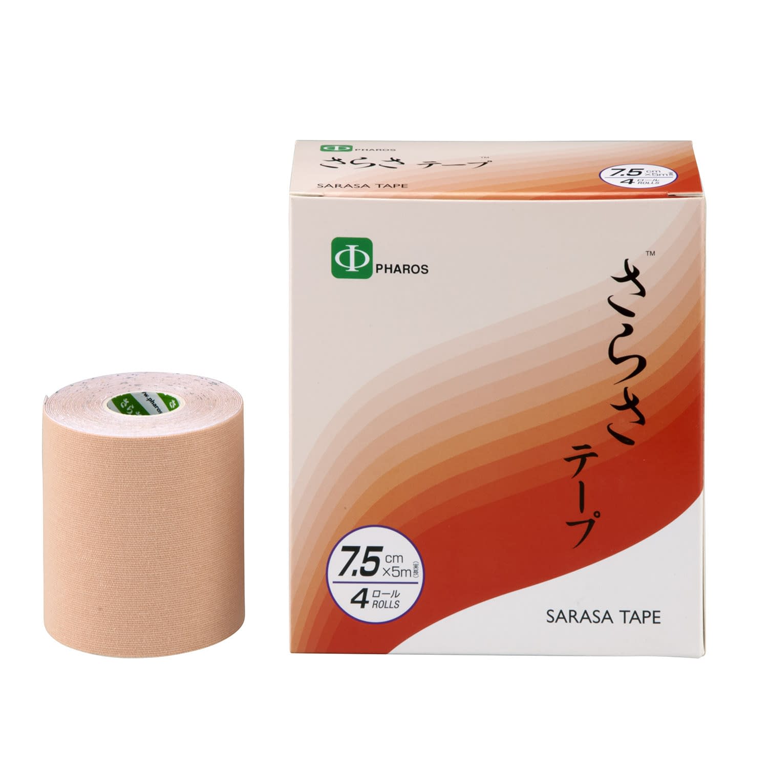 さらさ伸縮テープ 24-7457-03 ファロス SA750(7.5CMX5M)4カン