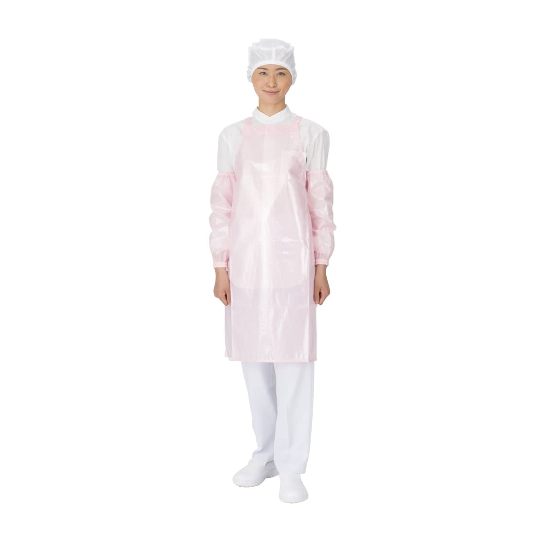 ジャブエプロン(たすき掛・胸当) 防水エプロン 24-5436-03 ワコウ E1501-4(ピンク)フリー