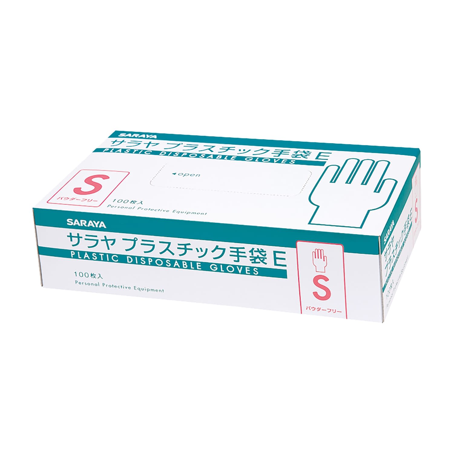 プラスチック手袋E(粉無) PVCグローブ 25-6814-00 サラヤ 53514(S)100マイイリ