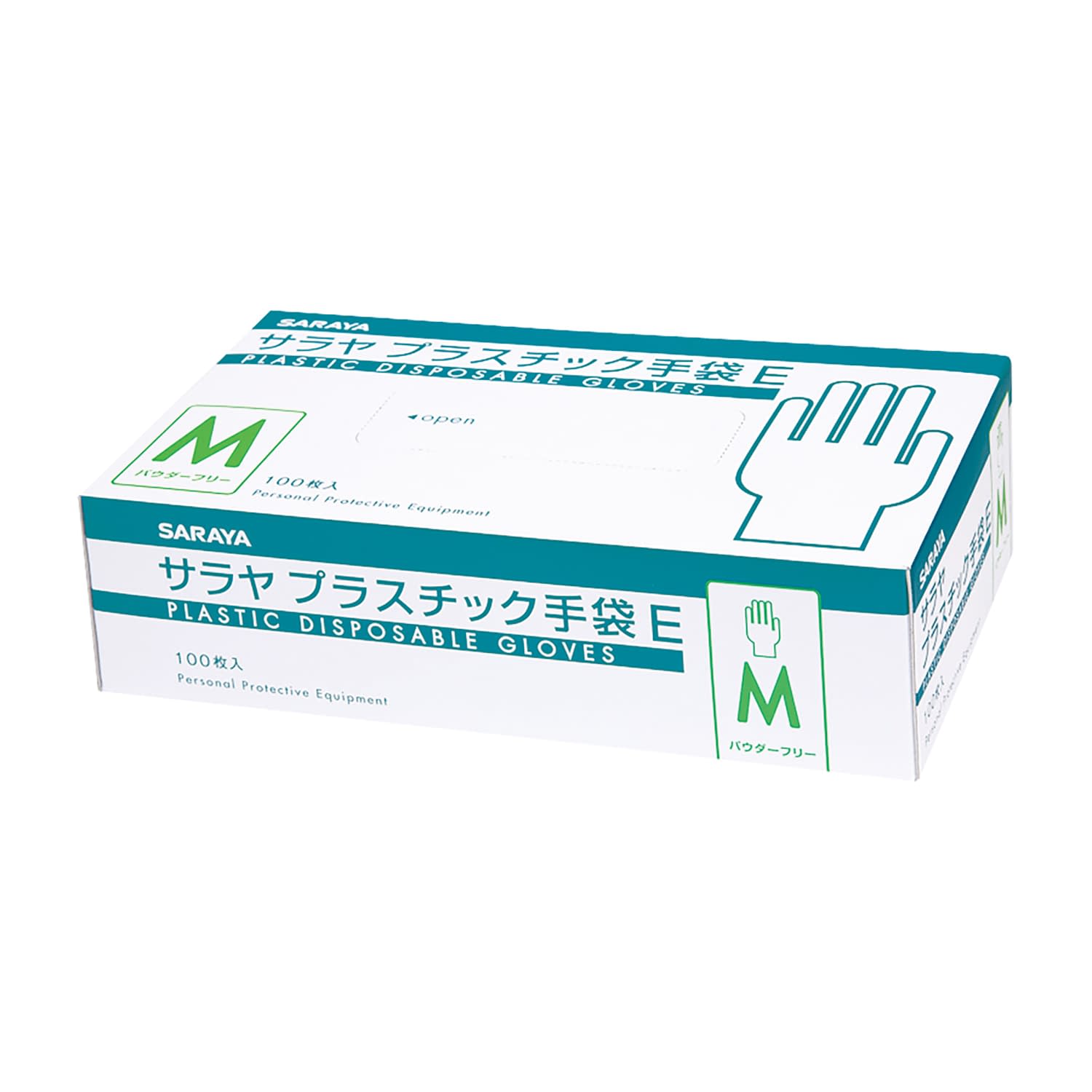 プラスチック手袋E(粉無) PVCグローブ 25-6814-01 サラヤ 53515(M)100マイイリ