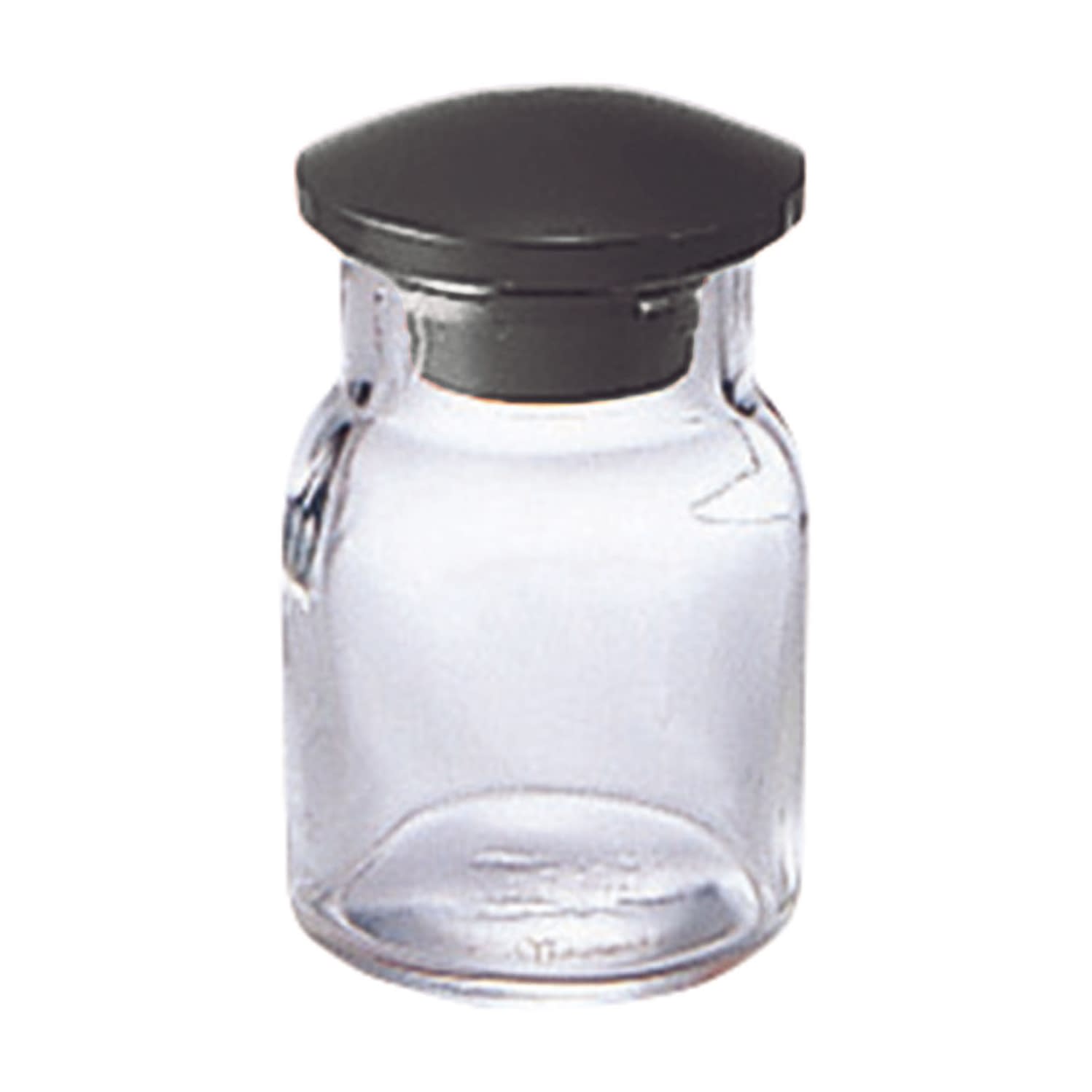 散薬瓶(畑式)透明・黒キャップ付 透明・黒キャップ付 08-2955-02 桝水 150CC