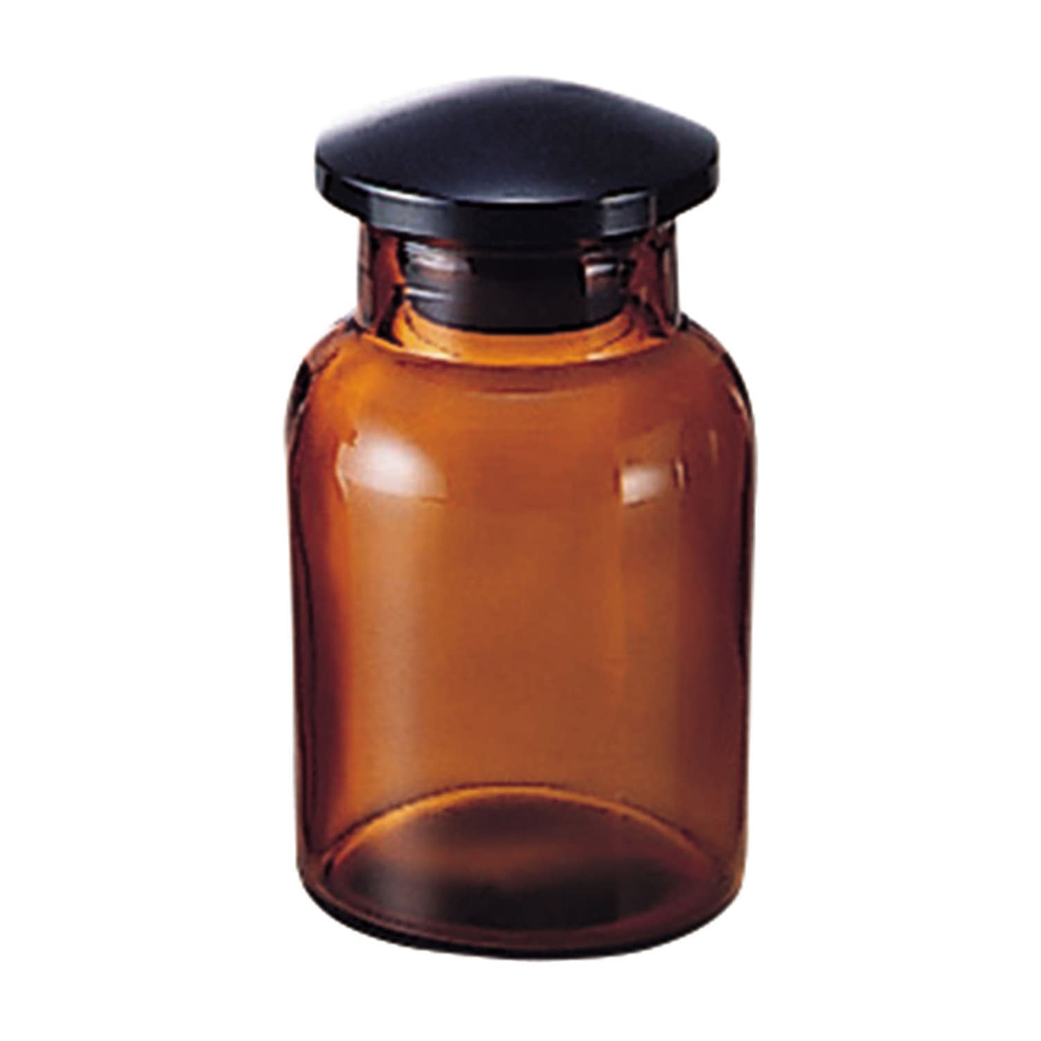 散薬瓶(畑式)茶・黒キャップ付 茶・黒キャップ付 08-2955-07 桝水 300CC