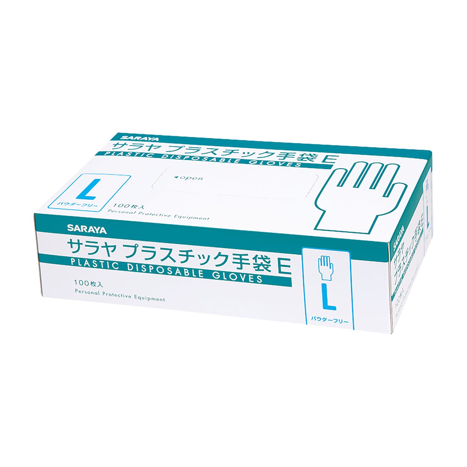 プラスチック手袋E(粉無) PVCグローブ 25-6814-02 サラヤ 53516(L)100マイイリ