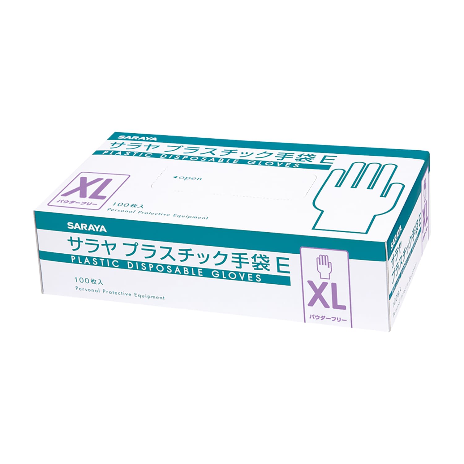 プラスチック手袋E(粉無) PVCグローブ 25-6814-03 サラヤ 53517(XL)100マイイリ