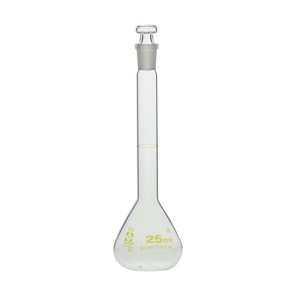 柴田メスフラスコ(ガラス製)茶目盛 24-9026-03 柴田科学 25ML(020060-25)