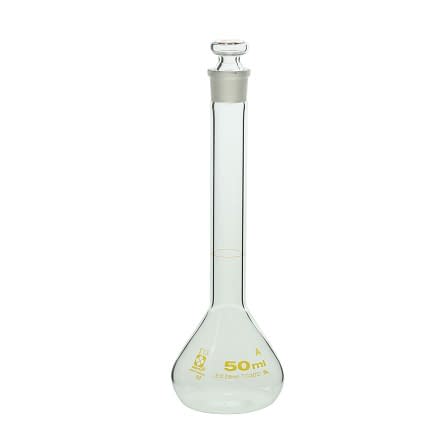 柴田メスフラスコ(ガラス製)茶目盛 24-9026-04 柴田科学 50ML(020060-50)