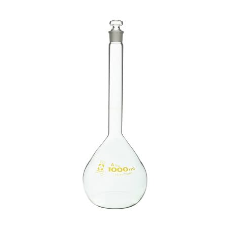 柴田メスフラスコ(ガラス製)茶目盛 24-9026-09 柴田科学 1000ML(020060-1000)