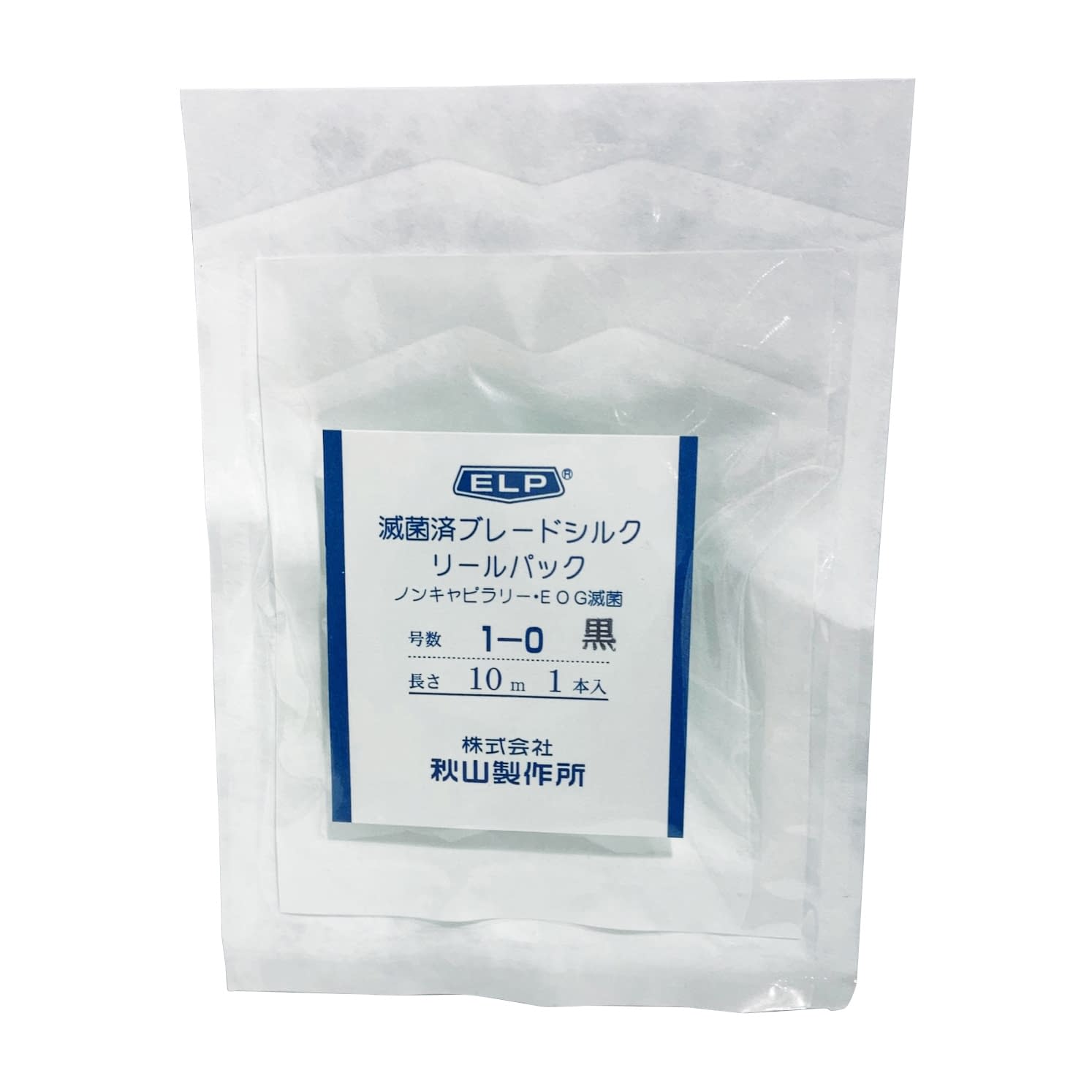 エルプ滅菌済ブレードシルク(黒) 23-6049-04 秋山製作所 1-0 10M(20リールイリ)