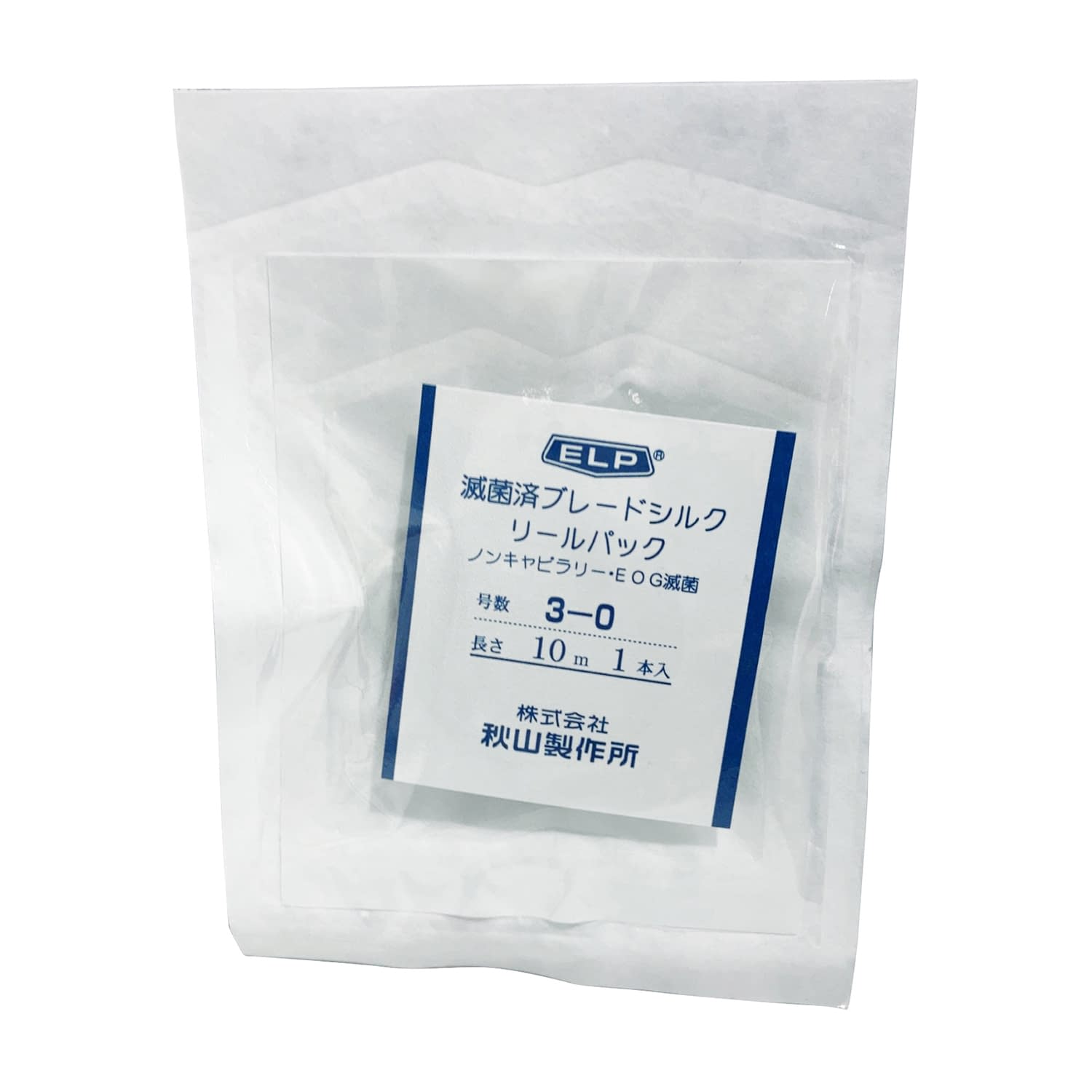 エルプ滅菌済ブレードシルク(白) 23-6049-02 秋山製作所 3-0 10M(20リールイリ)