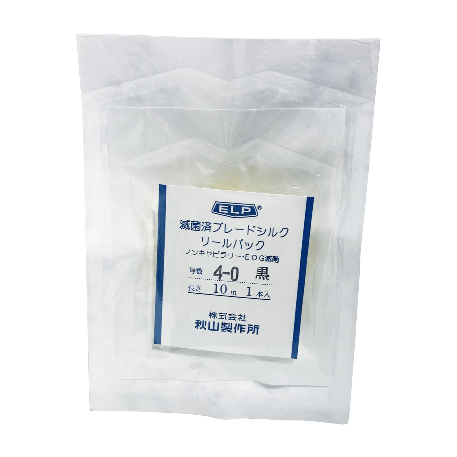 エルプ滅菌済ブレードシルク(黒) 23-6049-07 秋山製作所 4-0 10M(20リールイリ)