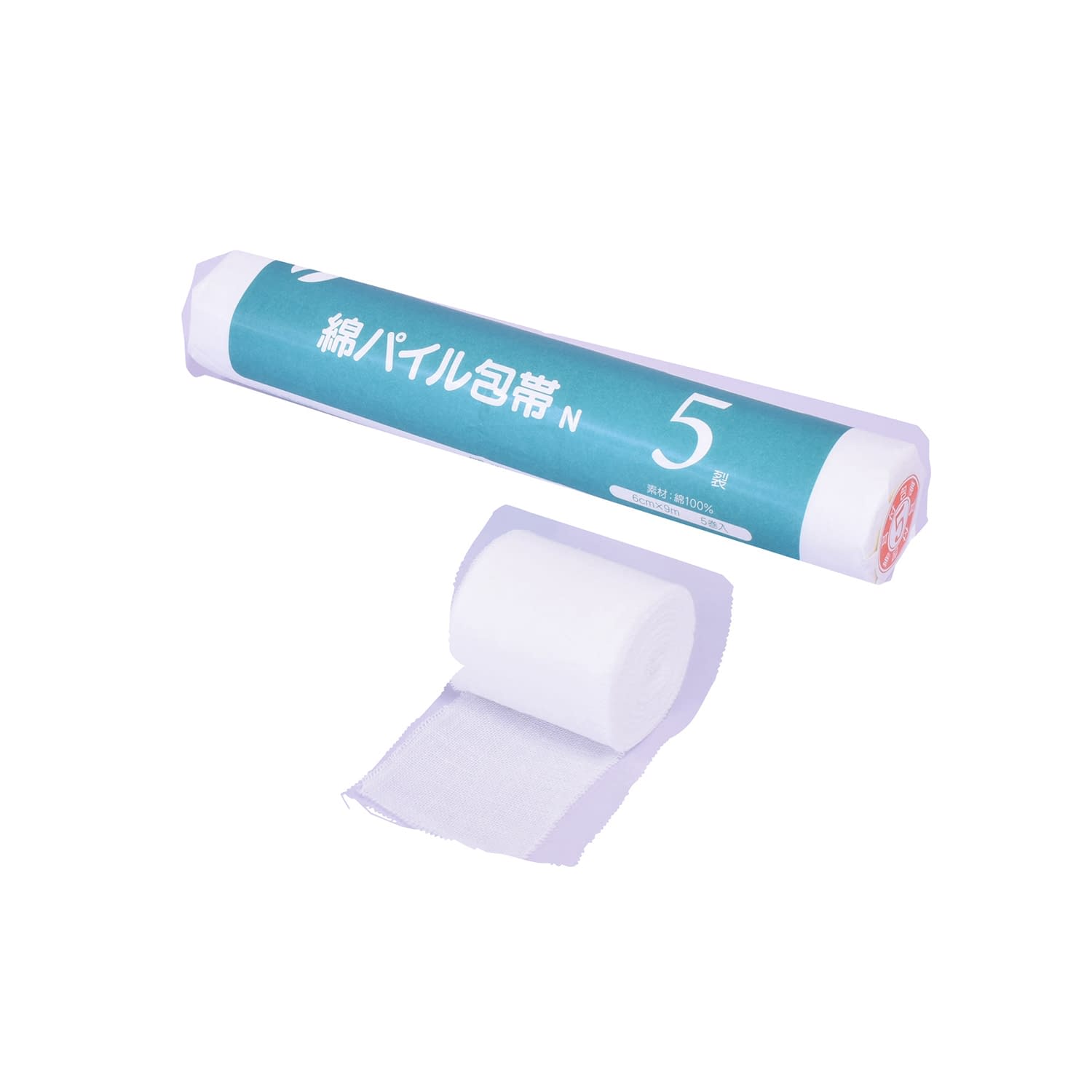 綿パイル包帯N(耳付)5裂 5裂 24-9991-02 イワツキ 003-30241(6CMX9M)5カン