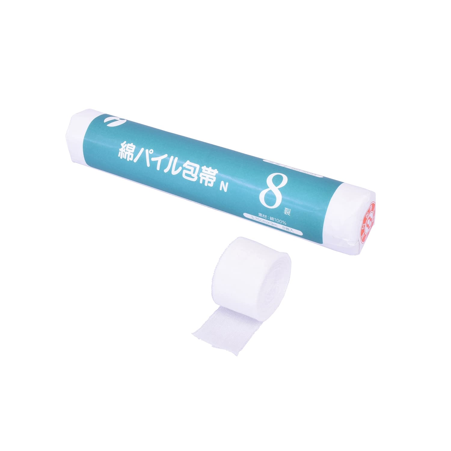 綿パイル包帯N(耳付)8裂 8裂 24-9991-04 イワツキ 003-30243(3.7CMX9M)8