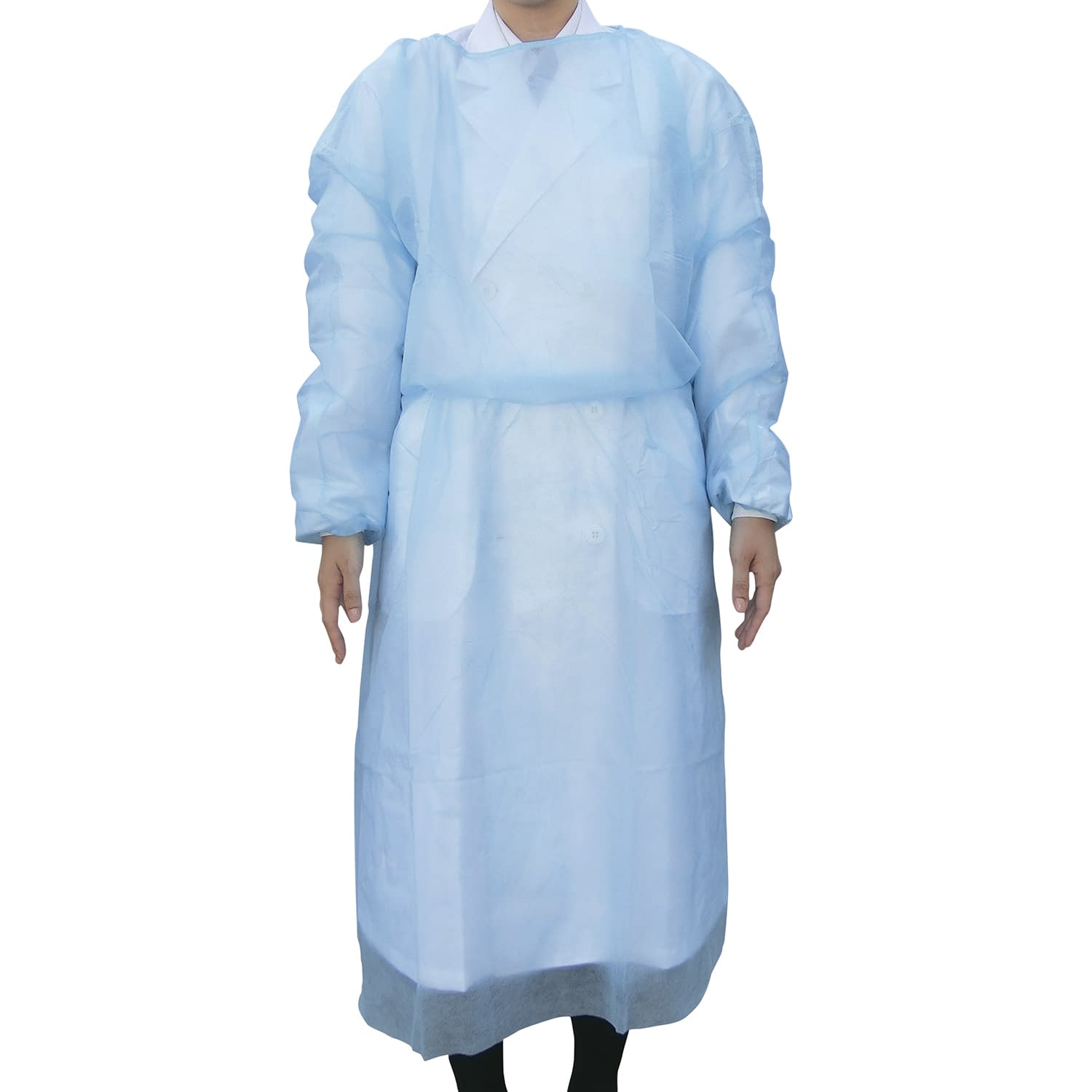 アイソレーションガウン マジック式 24-9609-00 ファイン 663000105(50イリ)ブルー