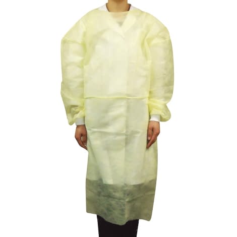 アイソレーションガウン 紐タイプ 24-9609-01 ファイン 663000060(50イリ)イエロー