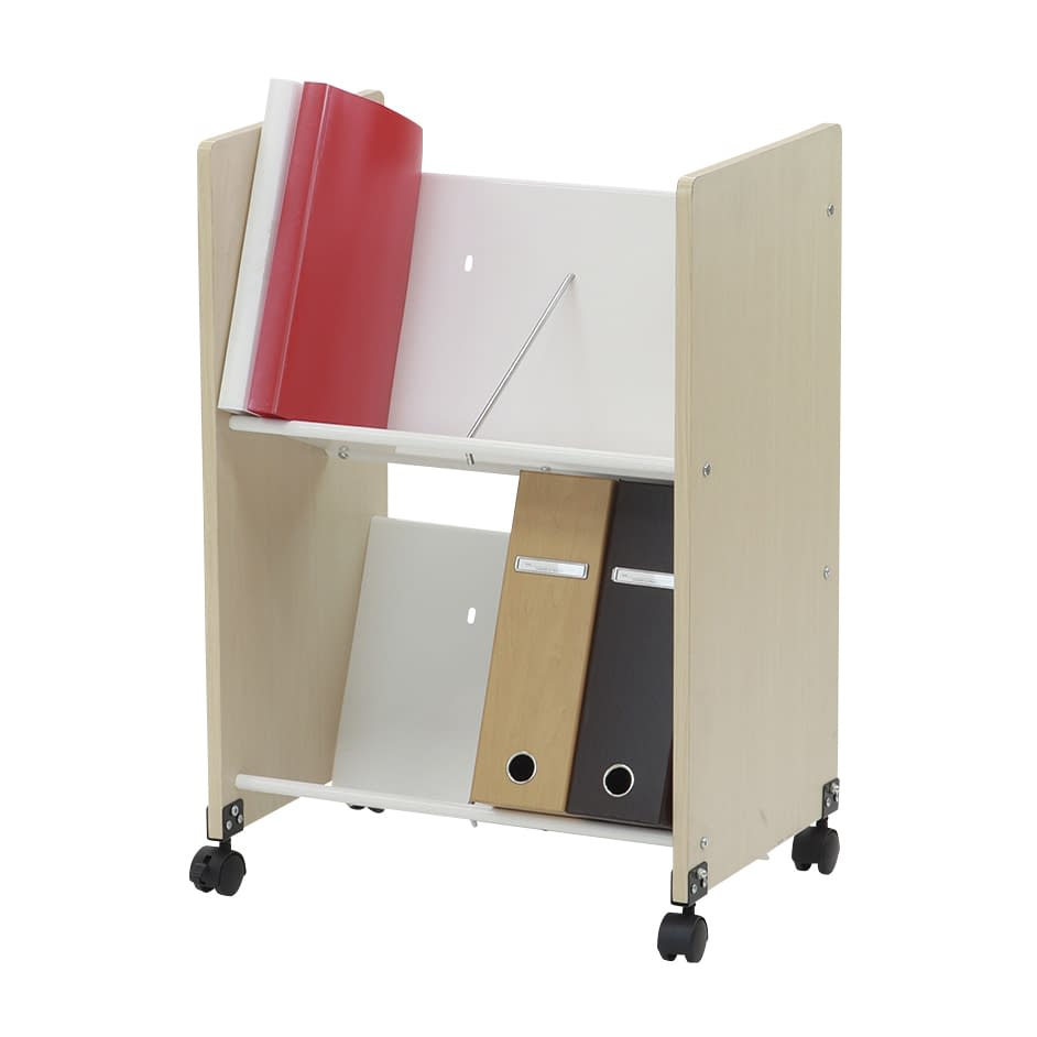 木製ファイルワゴン(2段) 2段 24-8731-00 林製作所 YSK-016