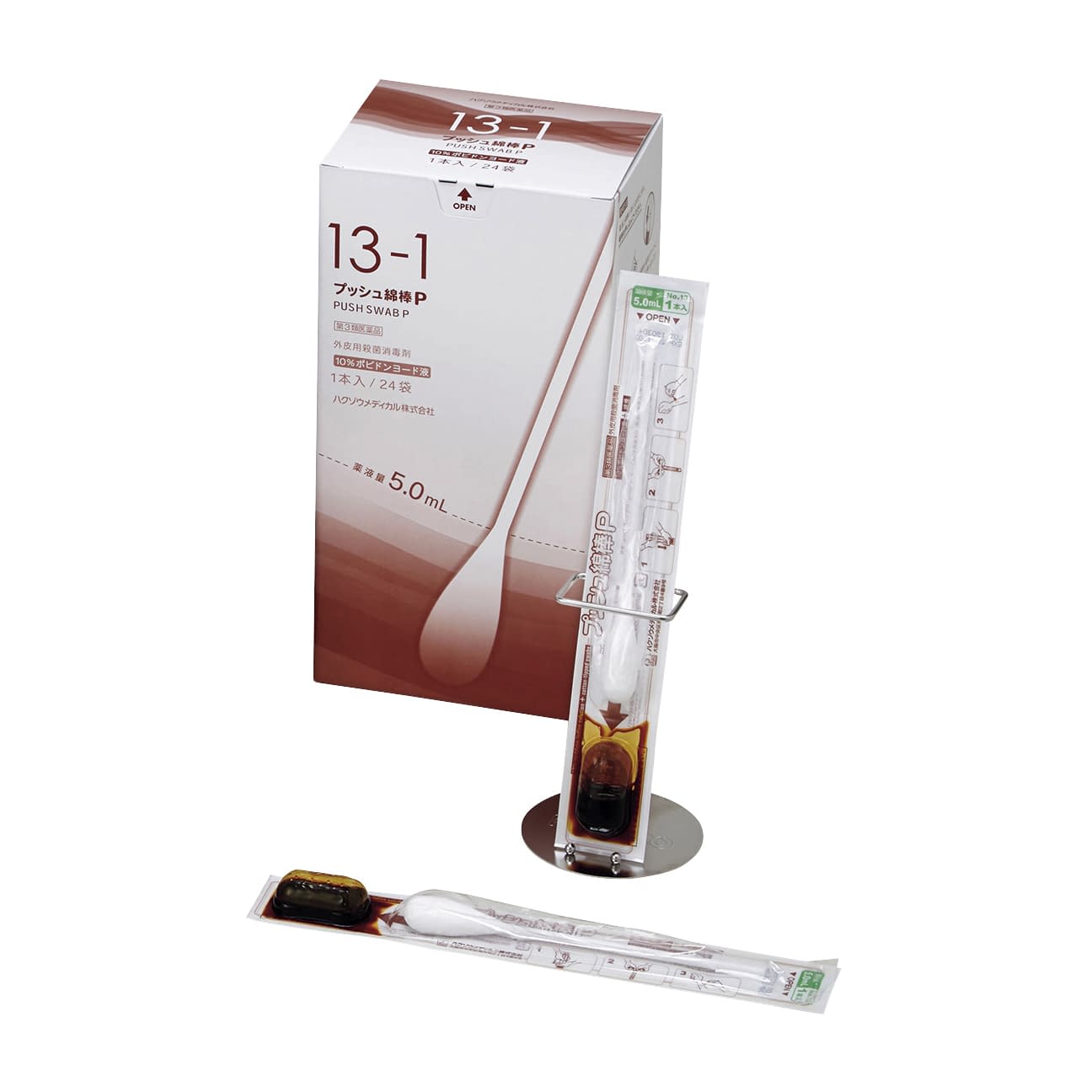 ハクゾウ プッシュ綿棒P NO13-1 24-8623-02 ハクゾウメディカル NO.13(1ホンX24フクロ)
