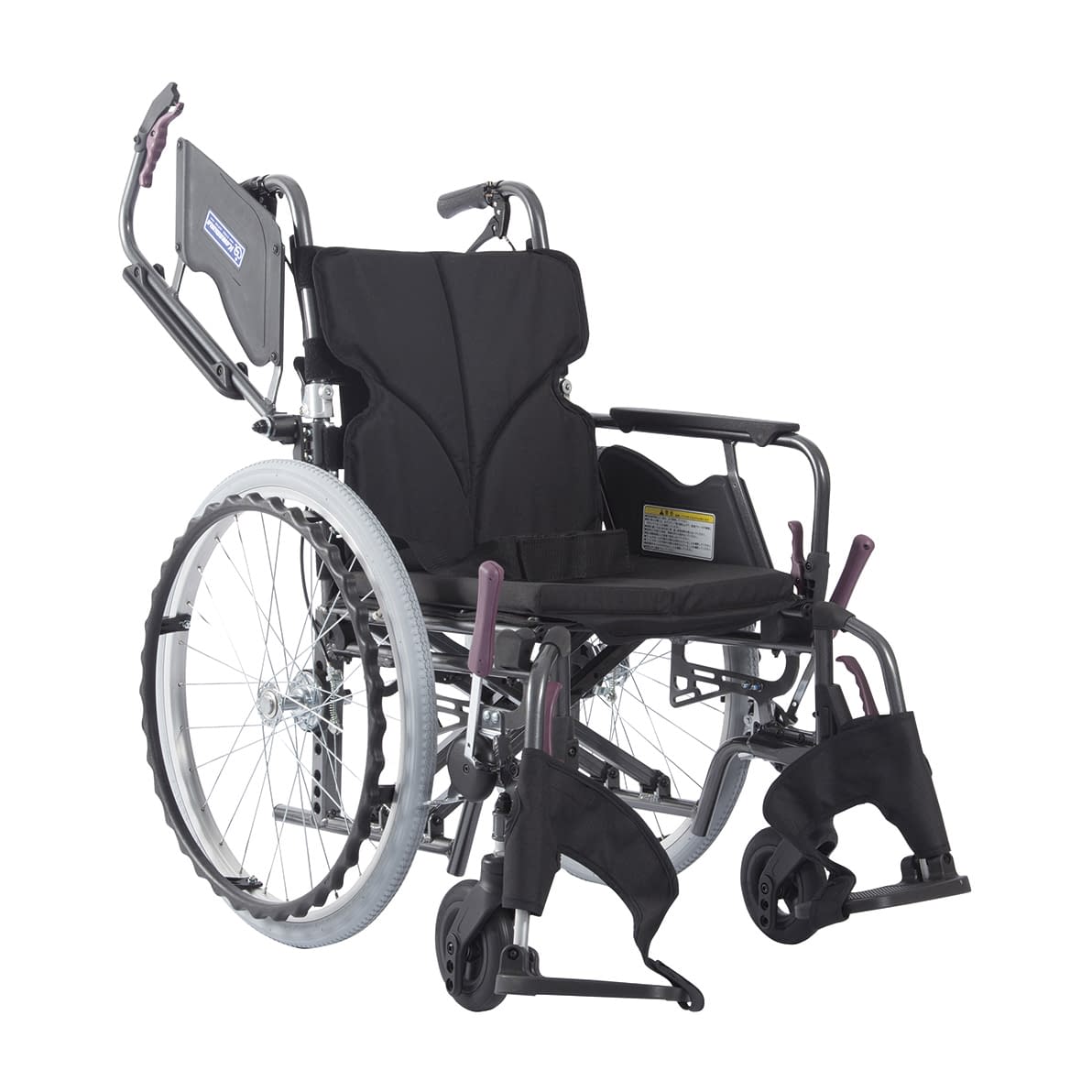 車いす モダン Bスタイル 自走式 24-8185-00 カワムラサイクル KMD-B22-45-M(クロNO.19