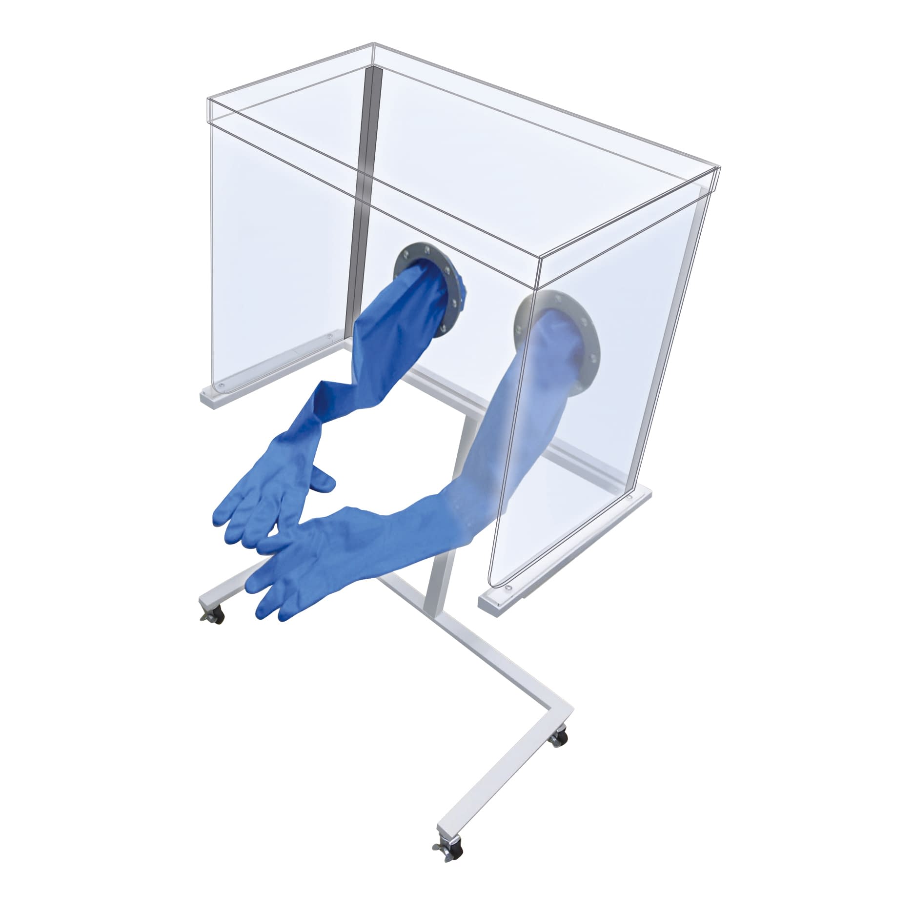 キャスター付きサリバミュコサ 検体採取シールド 25-3080-00 協同工芸社 W644XD423XH1320MM
