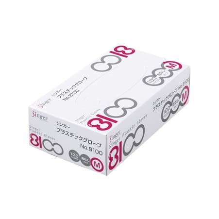 シンガープラスチックグローブ 25-2636-02 シンガー NO.8100PF(M)100マイイリ