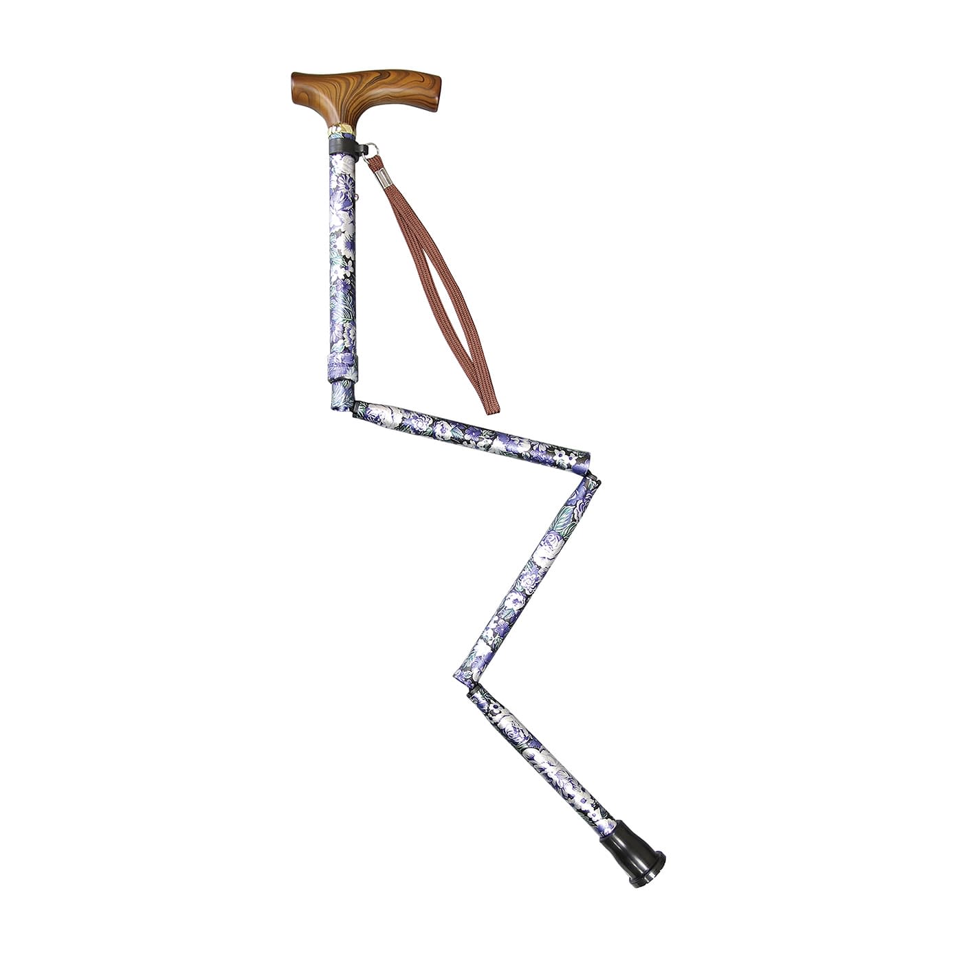 すべりにくい杖 伸縮折りたたみ式 ステッキ 25-2382-02 プラスハート 75095(コン ハナ)