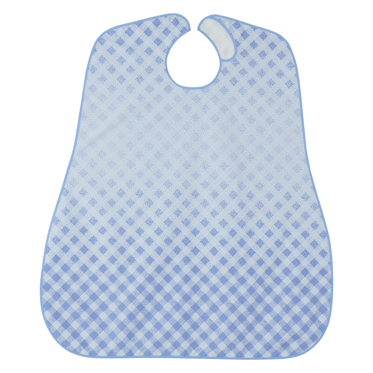 食事用エプロンSuper 25-2555-0001 チェックブルー 日本エンゼル 6064