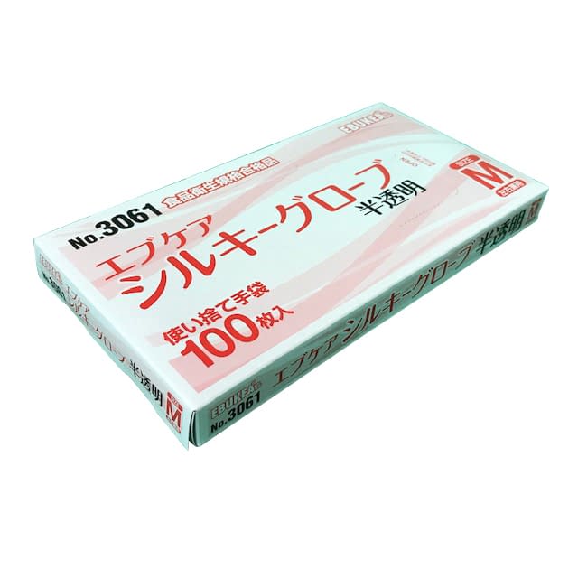 シルキーグローブ(箱入)半透明 24-9530-0002 M エブノ 3061(100マイイリ)