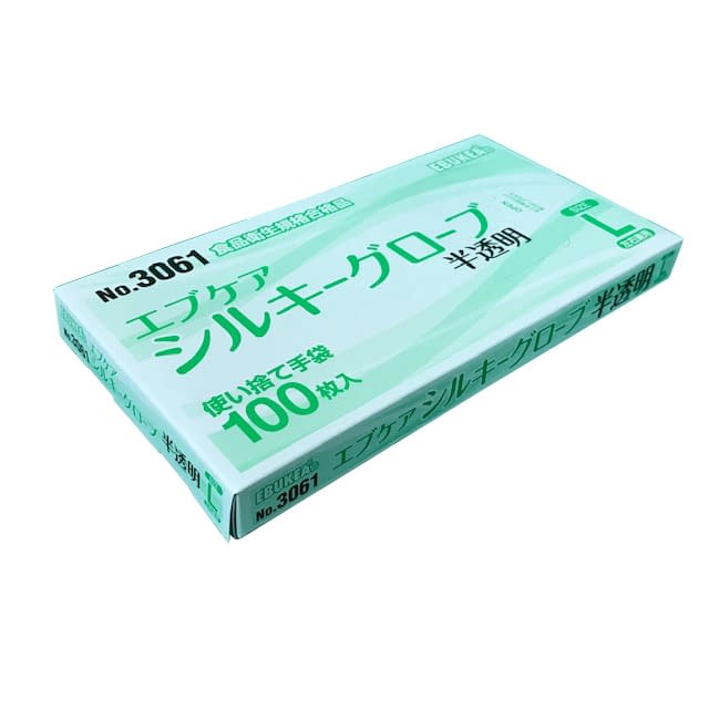 シルキーグローブ(箱入)半透明 24-9530-0003 L エブノ 3061(100マイイリ)