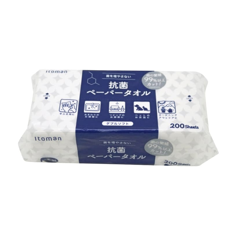 抗菌ペーパータオル L200WS 24-9668-00 CareCoco 50200024(30パック)