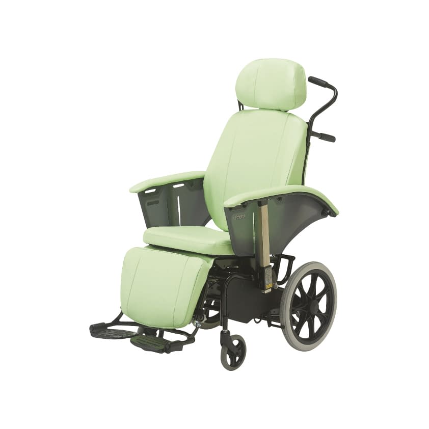 フルリクライニング車いす 25-3671-0002 グリーン いうら RJ-370